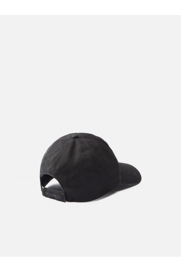 CAPPELLINO CON VISIERA E RICAMO LOGO NERO PINKO