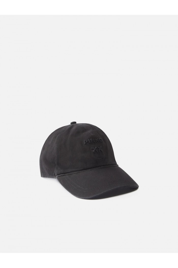 CAPPELLINO CON VISIERA E RICAMO LOGO NERO PINKO