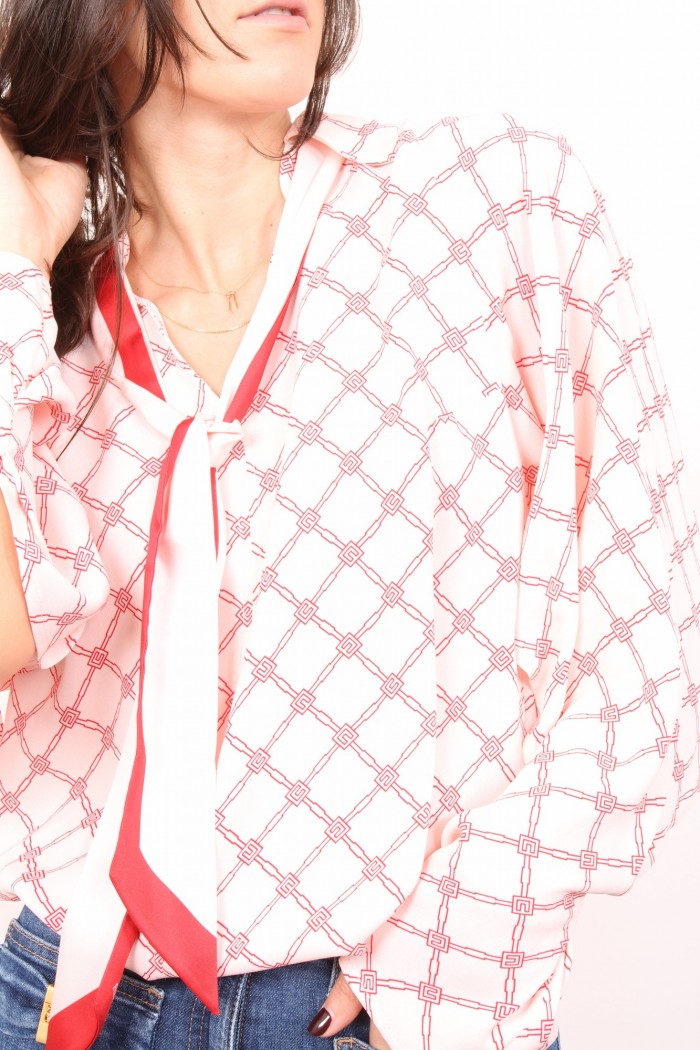 CAMICIA IN GEORGETTE CON STAMPA A LOSANGHE ELISABETTA FRANCHI