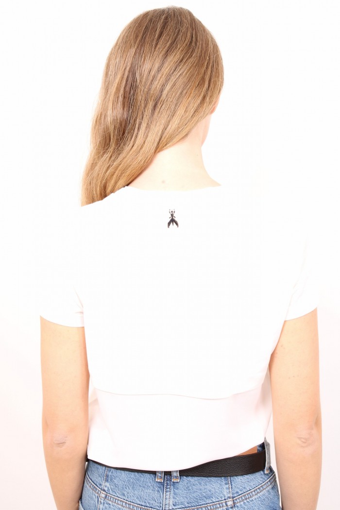 T-SHIRT CON SLOGAN BIANCA PATRIZIA PEPE