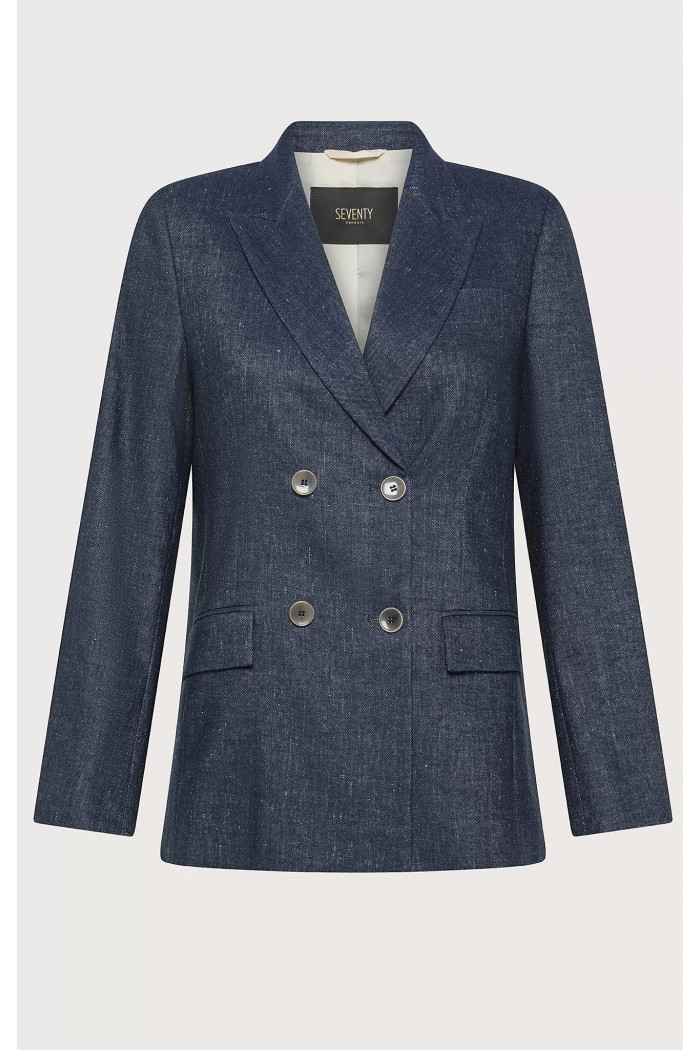 GIACCA DOPPIOPETTO IN DENIM MISTOLINO SEVENTY