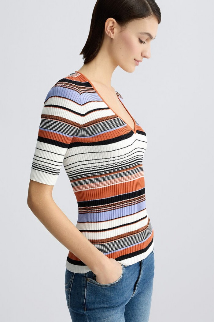 T-SHIRT IN MAGLIA A RIGHE LIU JO