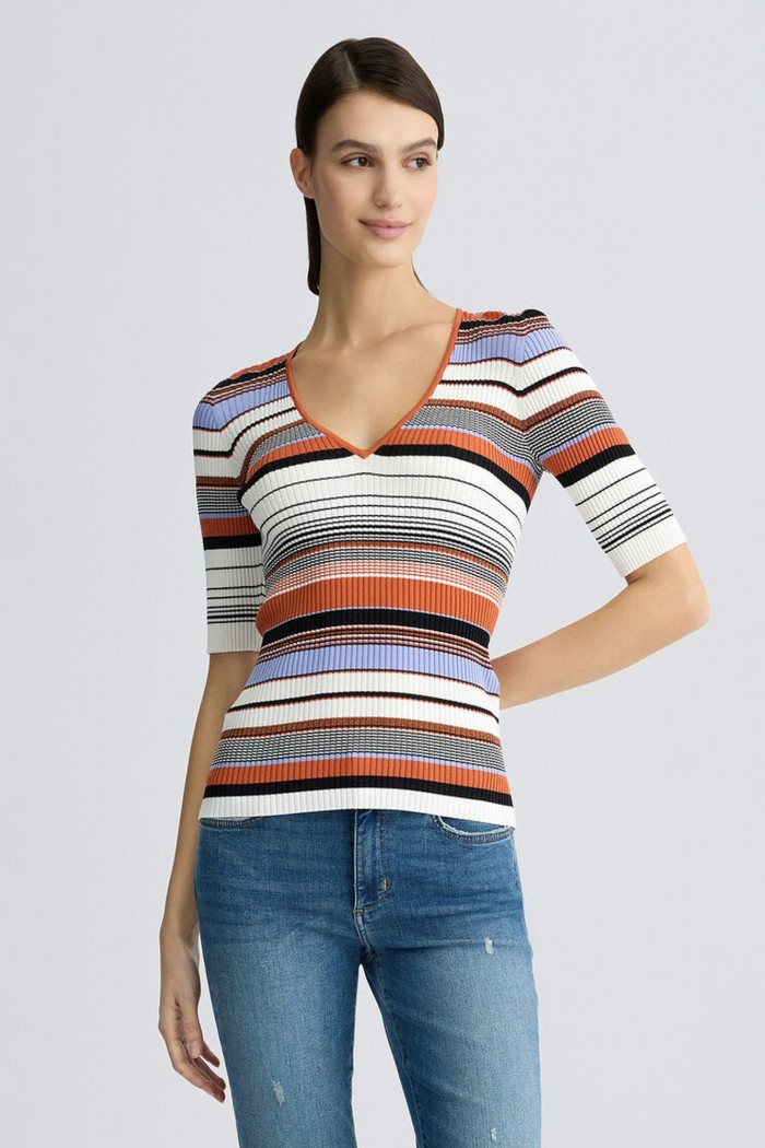 T-SHIRT IN MAGLIA A RIGHE LIU JO