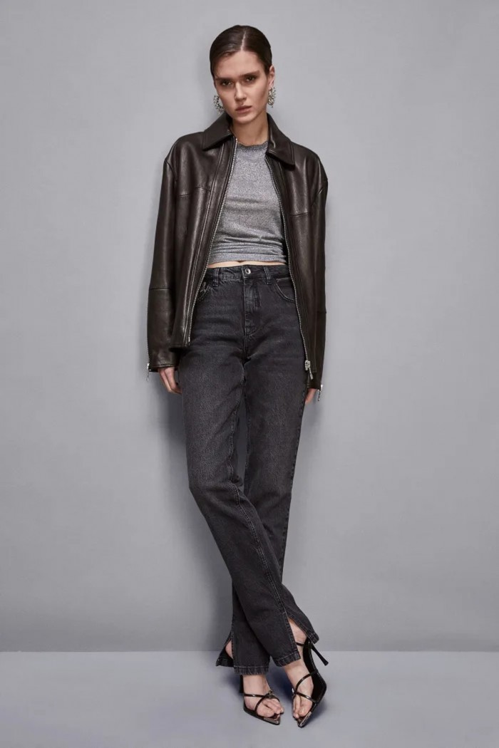 T-SHIRT IN MAGLIA LUREX URBAN GREY PATRIZIA PEPE