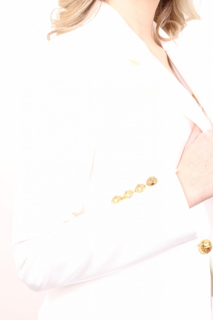 TAILLEUR BIANCO MONOPETTO IN CREPE ELISABETTA FRANCHI