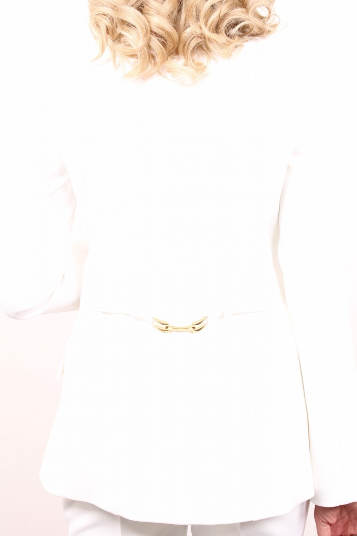 TAILLEUR BIANCO MONOPETTO IN CREPE ELISABETTA FRANCHI