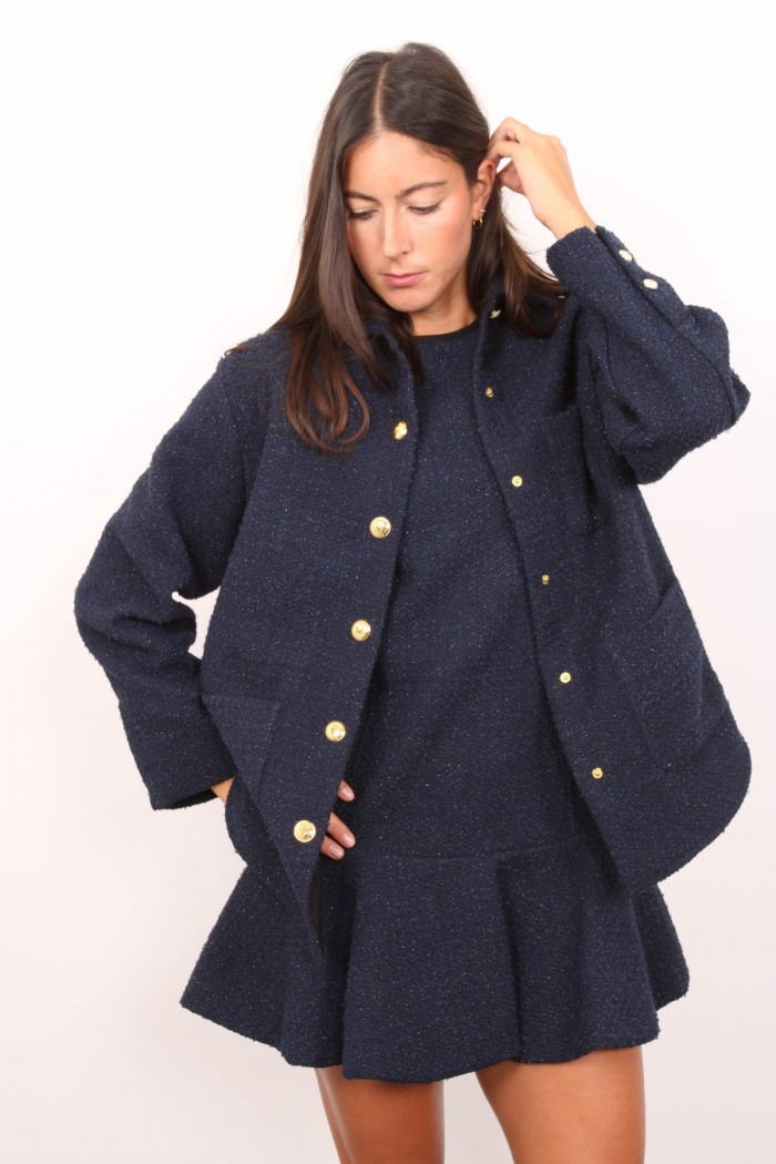 GIACCA OVERSIZE IN TWEED FANTASIA PINKO