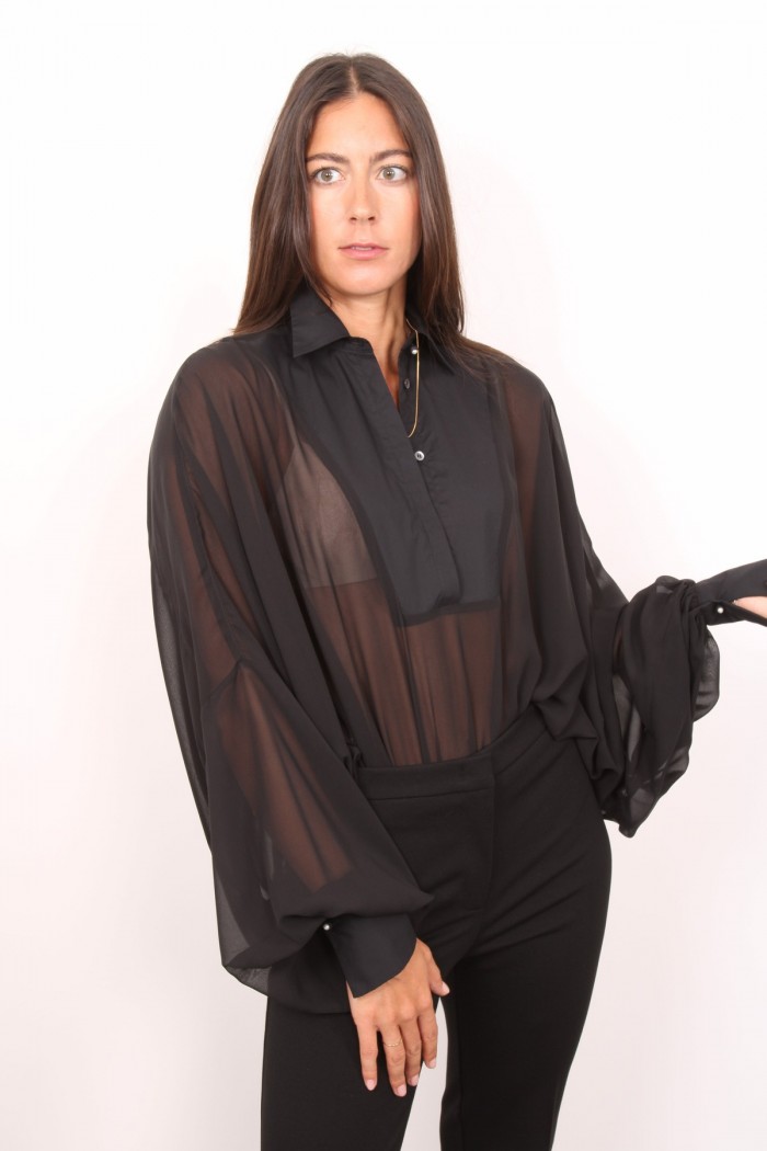 BODY A BLUSA IN CHIFFON PINKO