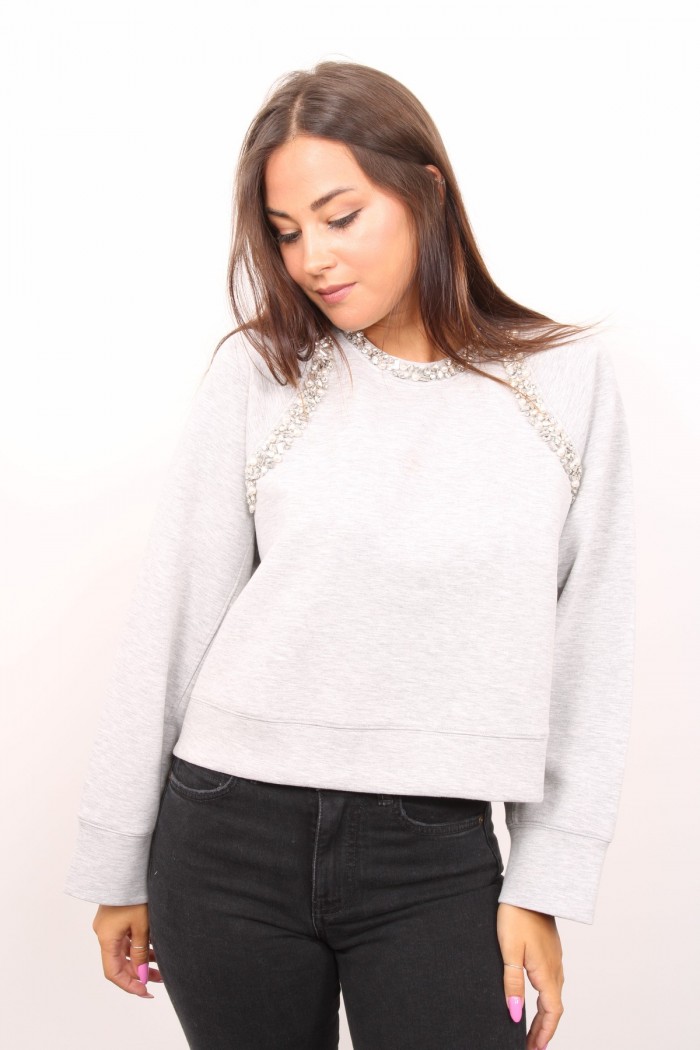 FELPA CON APPLICAZIONI GIOIELLO PINKO