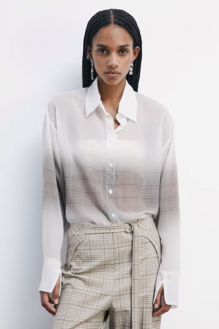 CAMICIA LEGGERA CON STAMPA CHECKED PATRIZIA PEPE