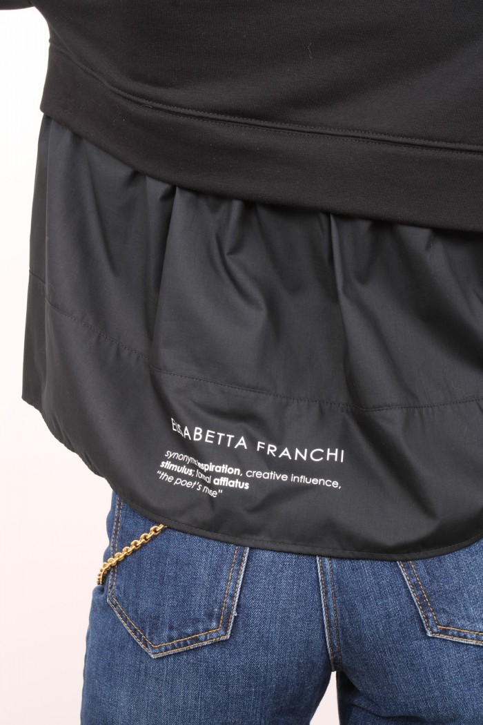 MAGLIA IN FELPA CON DETTAGLI IN POPELINE ELISABETTA FRANCHI