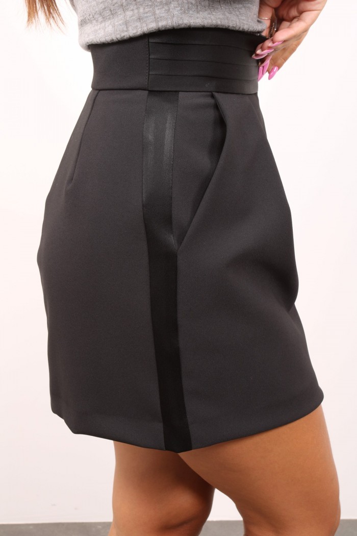 GONNA IN DOPPIO CREPE CON DETTAGLI SMOKING ELISABETTA FRANCHI