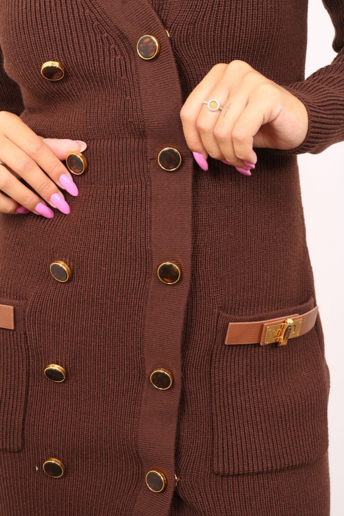 MINI ABITO IN MAGLIA CON DECORAZIONI GIOIELLO ELISABETTA FRANCHI