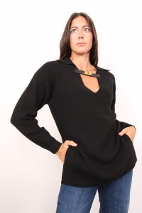 MAGLIA MISTO LANA CON CINTURINO GIOIELLO ELISABETTA FRANCHI