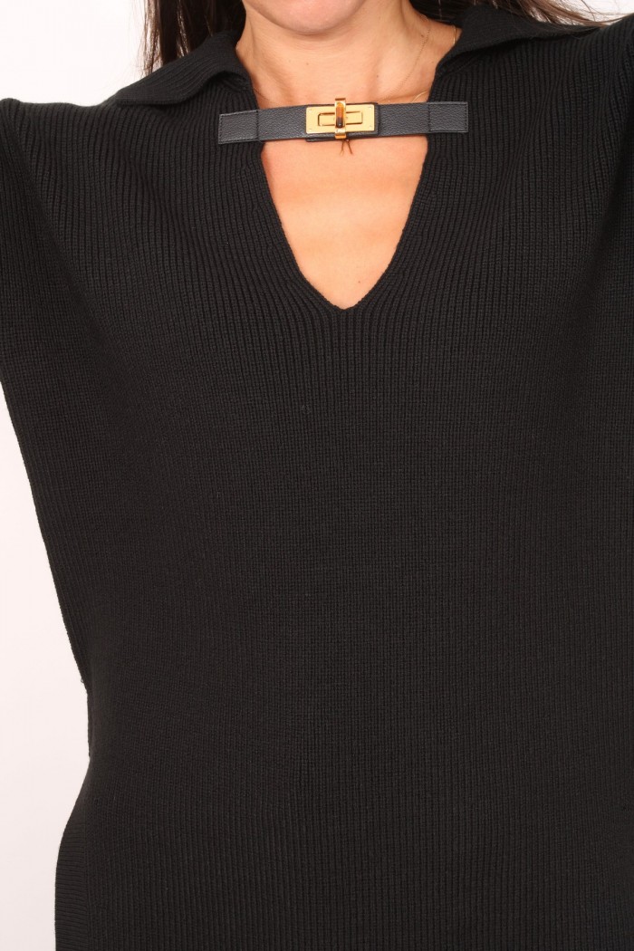 MAGLIA MISTO LANA CON CINTURINO GIOIELLO ELISABETTA FRANCHI