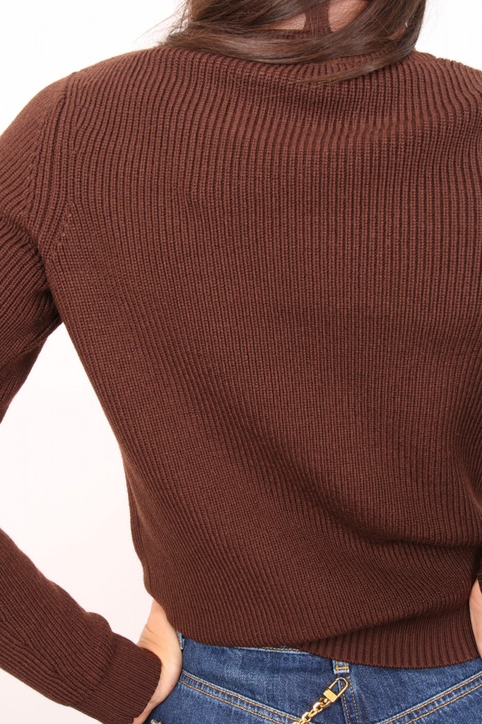 MAGLIA MISTO LANA CON CINTURINO GIOIELLO ELISABETTA FRANCHI