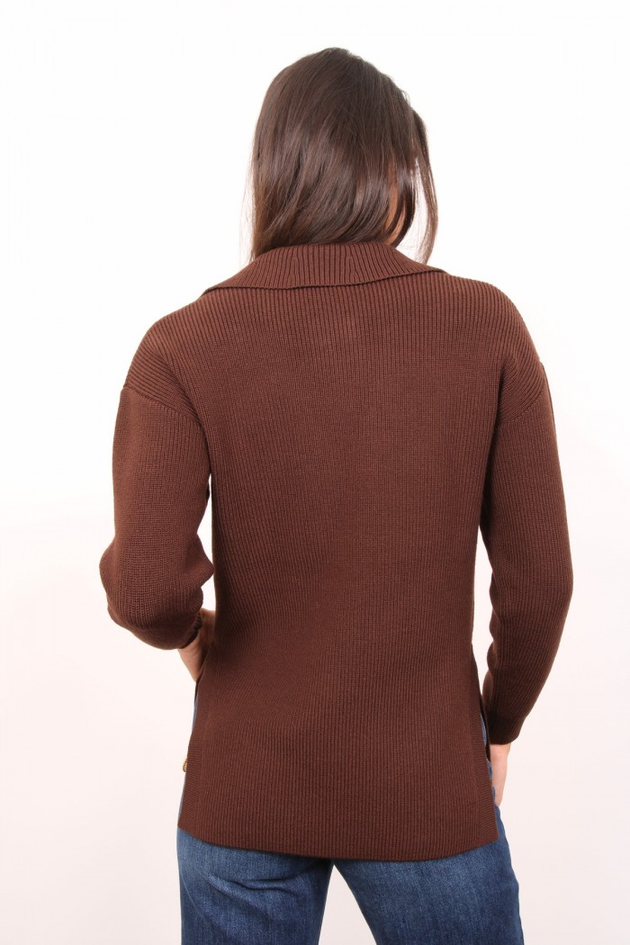 MAGLIA MISTO LANA CON CINTURINO GIOIELLO  ELISABETTA FRANCHI