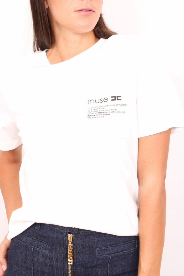 T-SHIRT IN JERSEY DI COTONE CON TASCHINO ELISABETTA FRANCHI