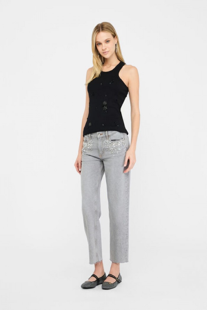 JEANS STRAIGHT CON STRASS LIU JO