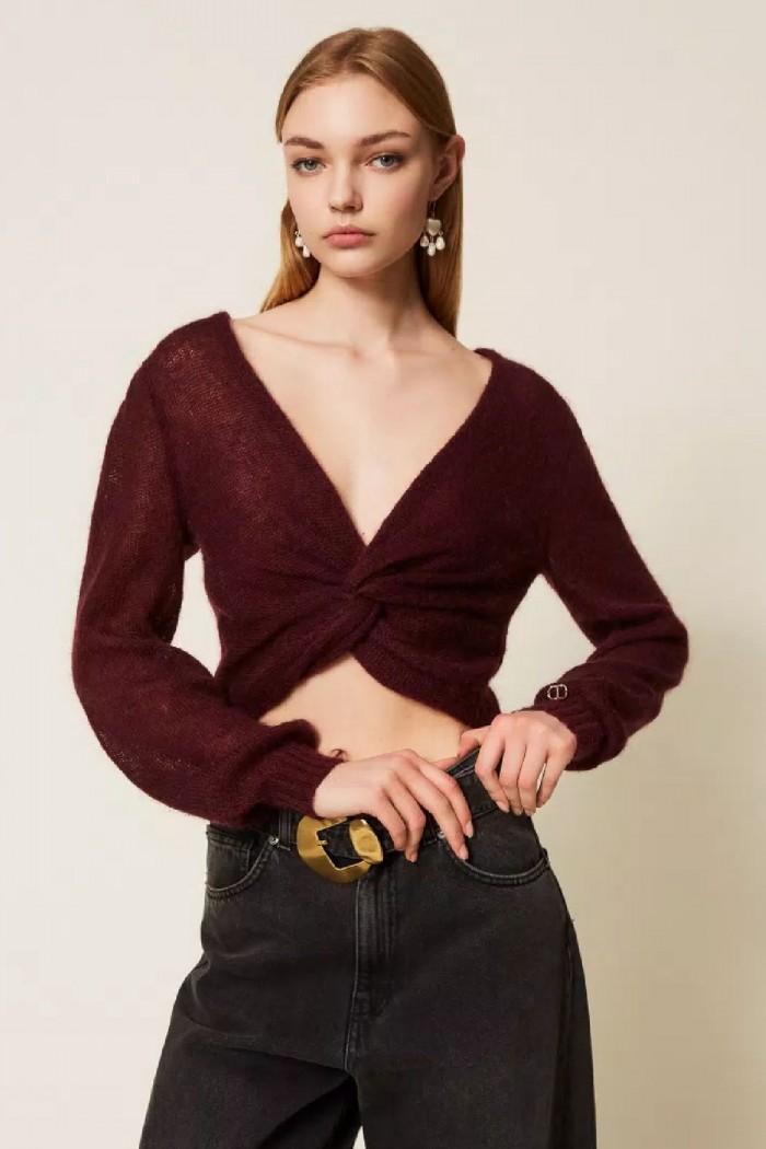 COPRISPALLE IN MAGLIA MISTO MOHAIR TWINSET