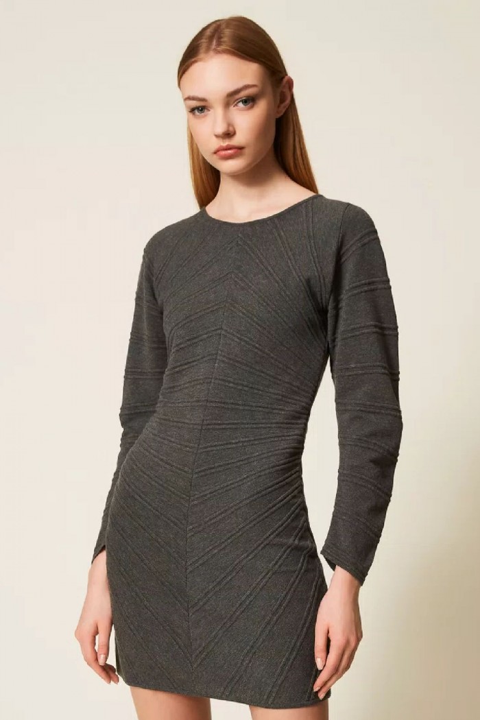 ABITO CORTO IN MAGLIA CON RILIEVI TWINSET
