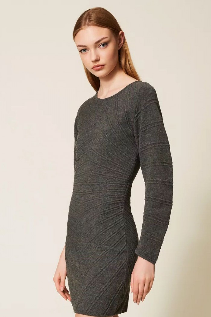 ABITO CORTO IN MAGLIA CON RILIEVI TWINSET