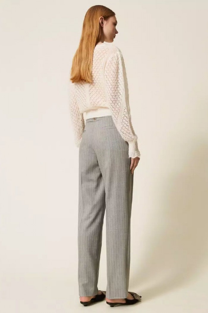 PANTALONI SARTORIALI IN MISTO LANA TWINSET
