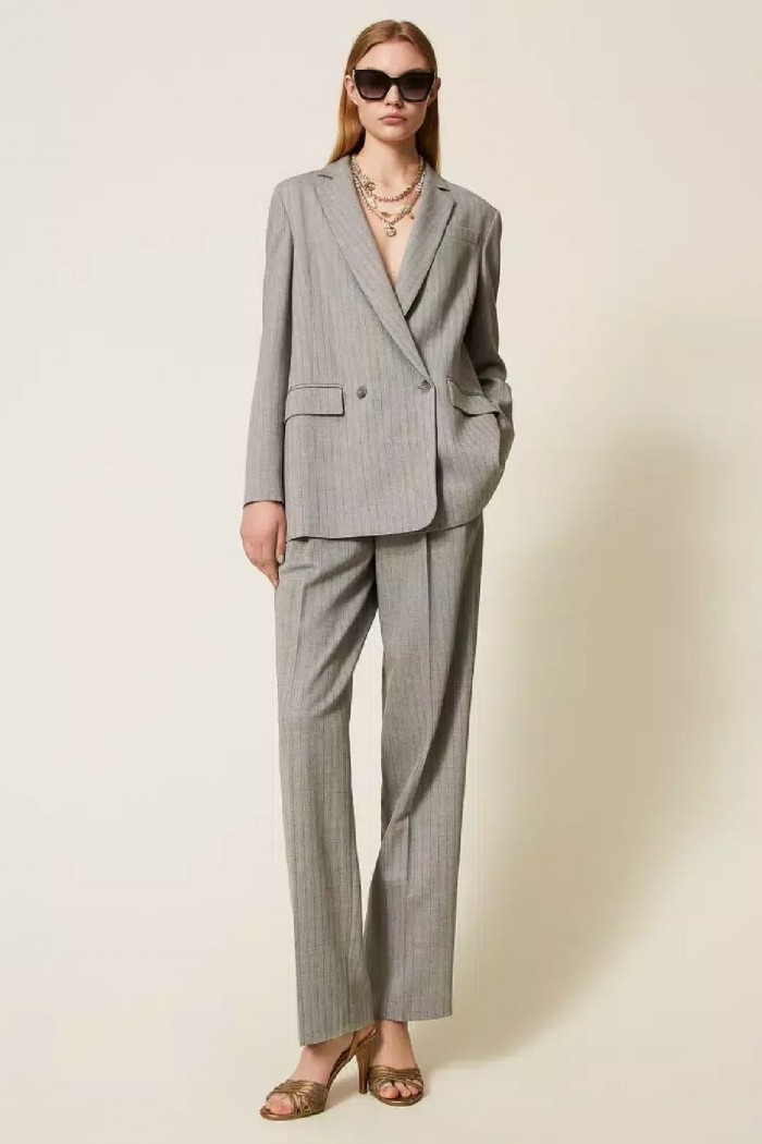 PANTALONI SARTORIALI IN MISTO LANA TWINSET