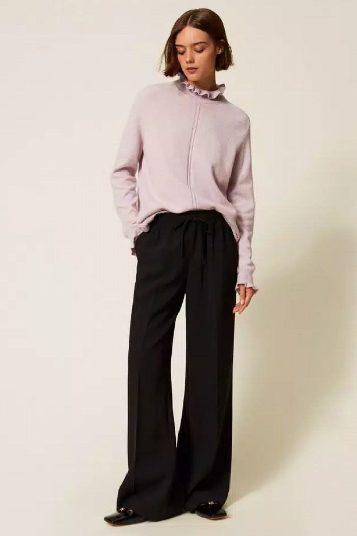 PANTALONI AMPI IN CREPE CON COULISSE TWINSET