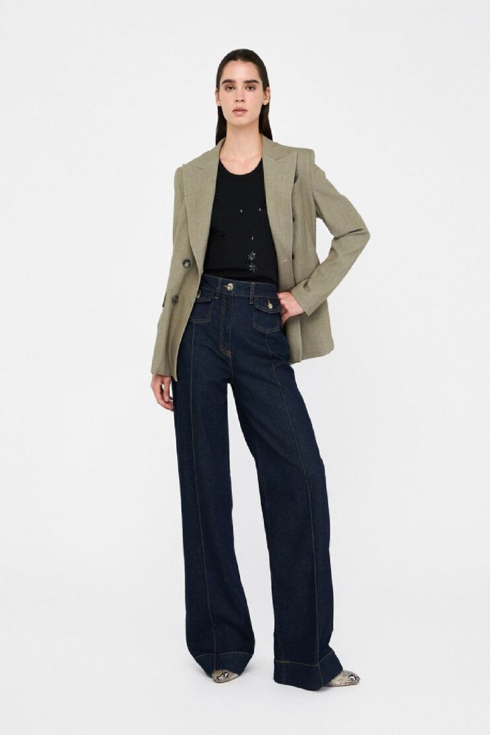 JEANS FLARE A VITA ALTA CON TASCHE LIU JO