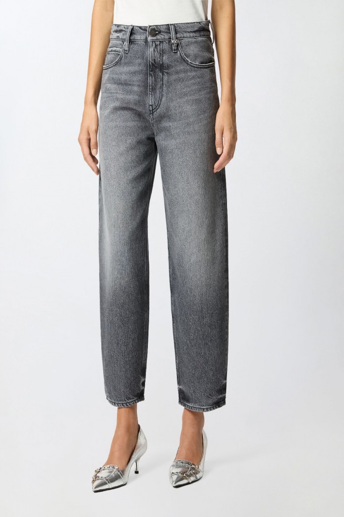 JEANS BALLOON IN DENIM GRIGIO PINKO