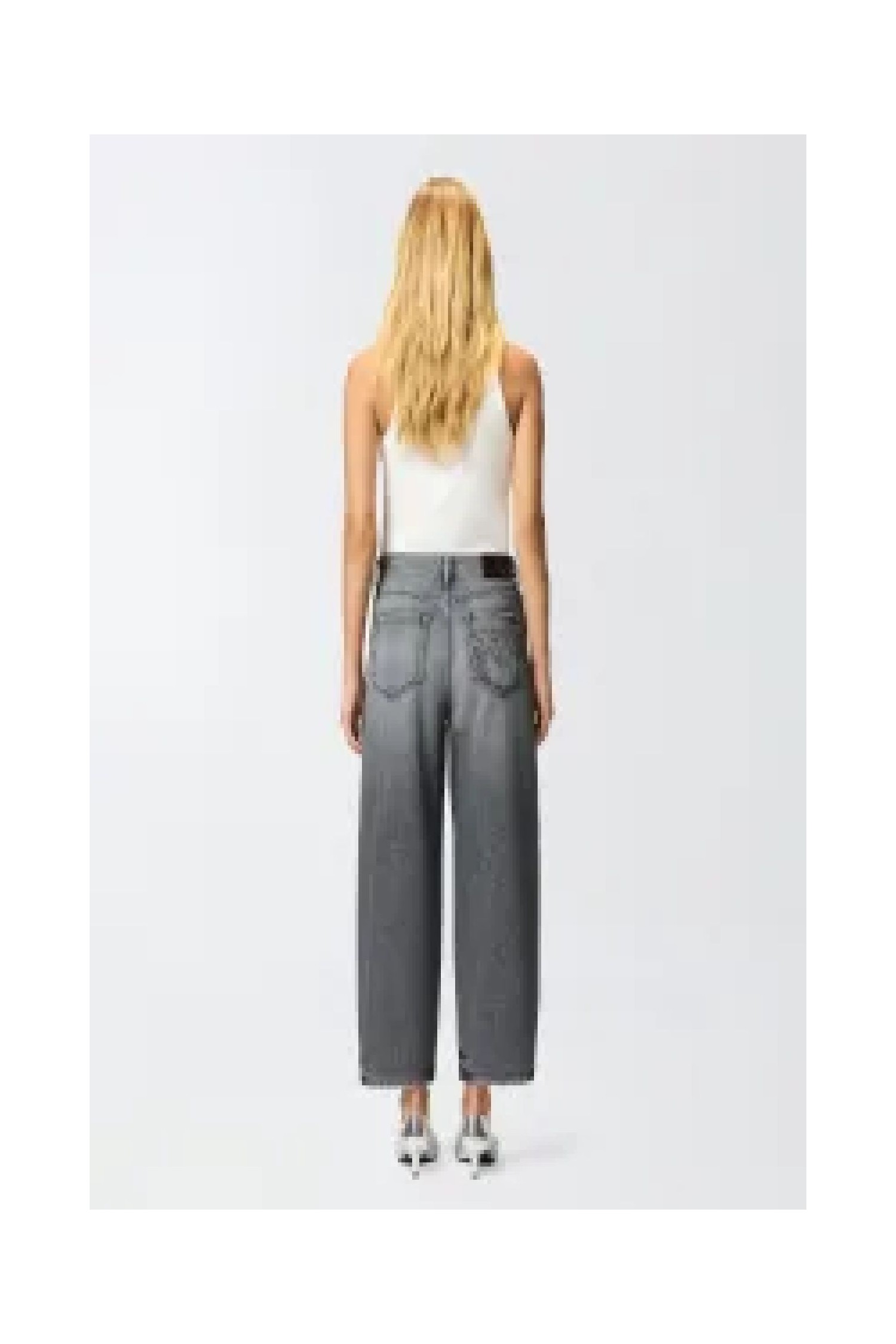 JEANS BALLOON IN DENIM GRIGIO PINKO