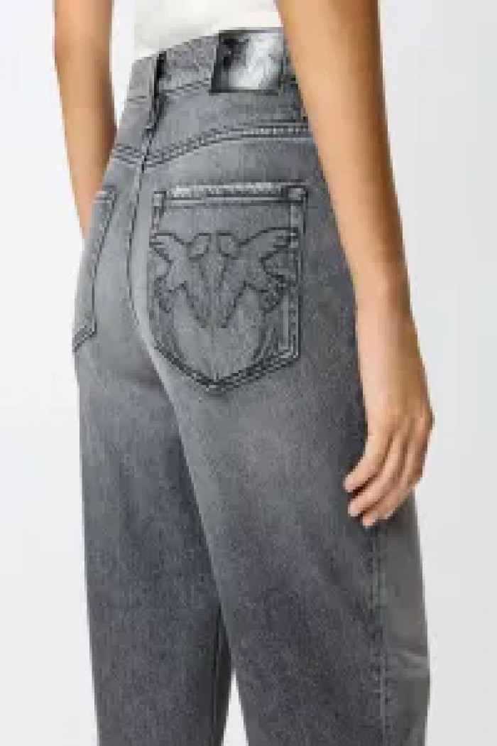 JEANS BALLOON IN DENIM GRIGIO PINKO