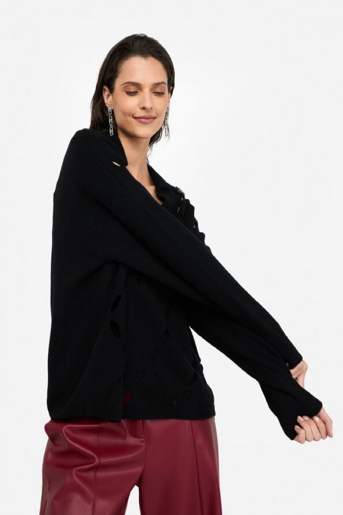 MAGLIA IN LANA CON RICAMI GIOIELLO LIU JO