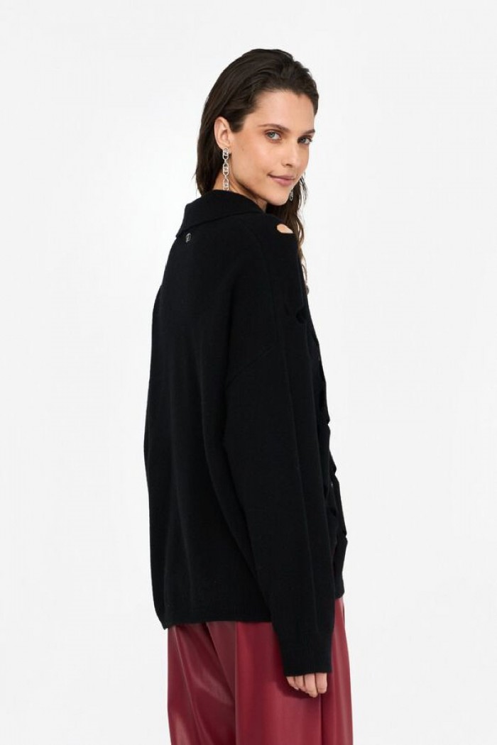 MAGLIA IN LANA CON RICAMI GIOIELLO LIU JO