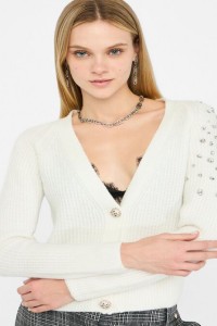 CARDIGAN IN LANA CON RICAMI GIOIELLO LIU JO