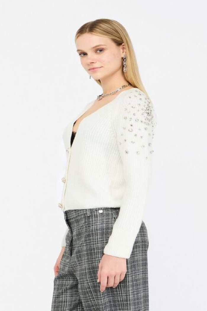 CARDIGAN IN LANA CON RICAMI GIOIELLO LIU JO