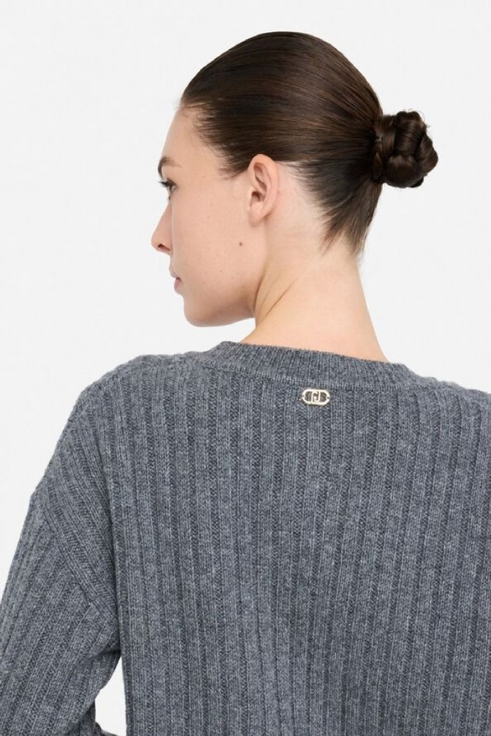 CARDIGAN IN LANA CON BOTTONI GIOIELLO LIU JO