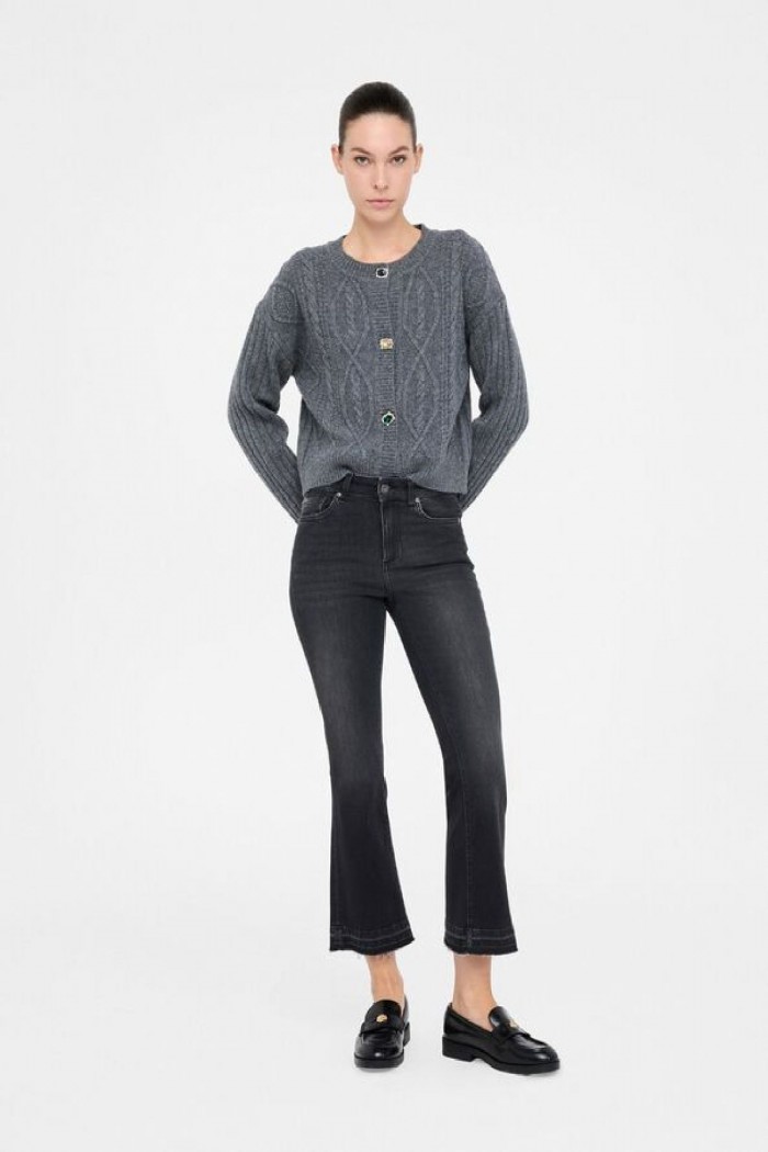 CARDIGAN IN LANA CON BOTTONI GIOIELLO LIU JO