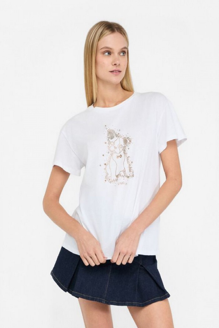 T-SHIRT CON STRASS LIU JO