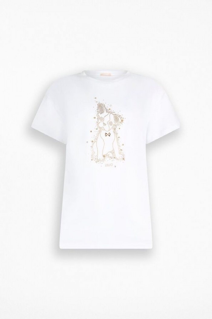 T-SHIRT CON STRASS LIU JO