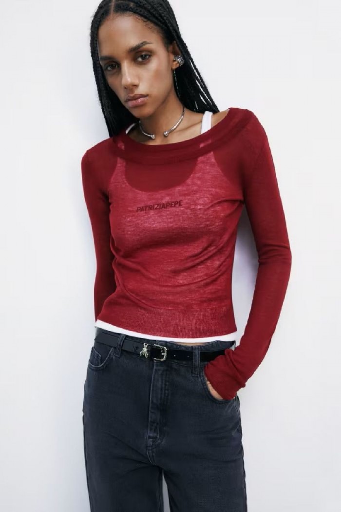 CINTURA A VITA BASSA IN PELLE VERNICIATA PATRIZIA PEPE