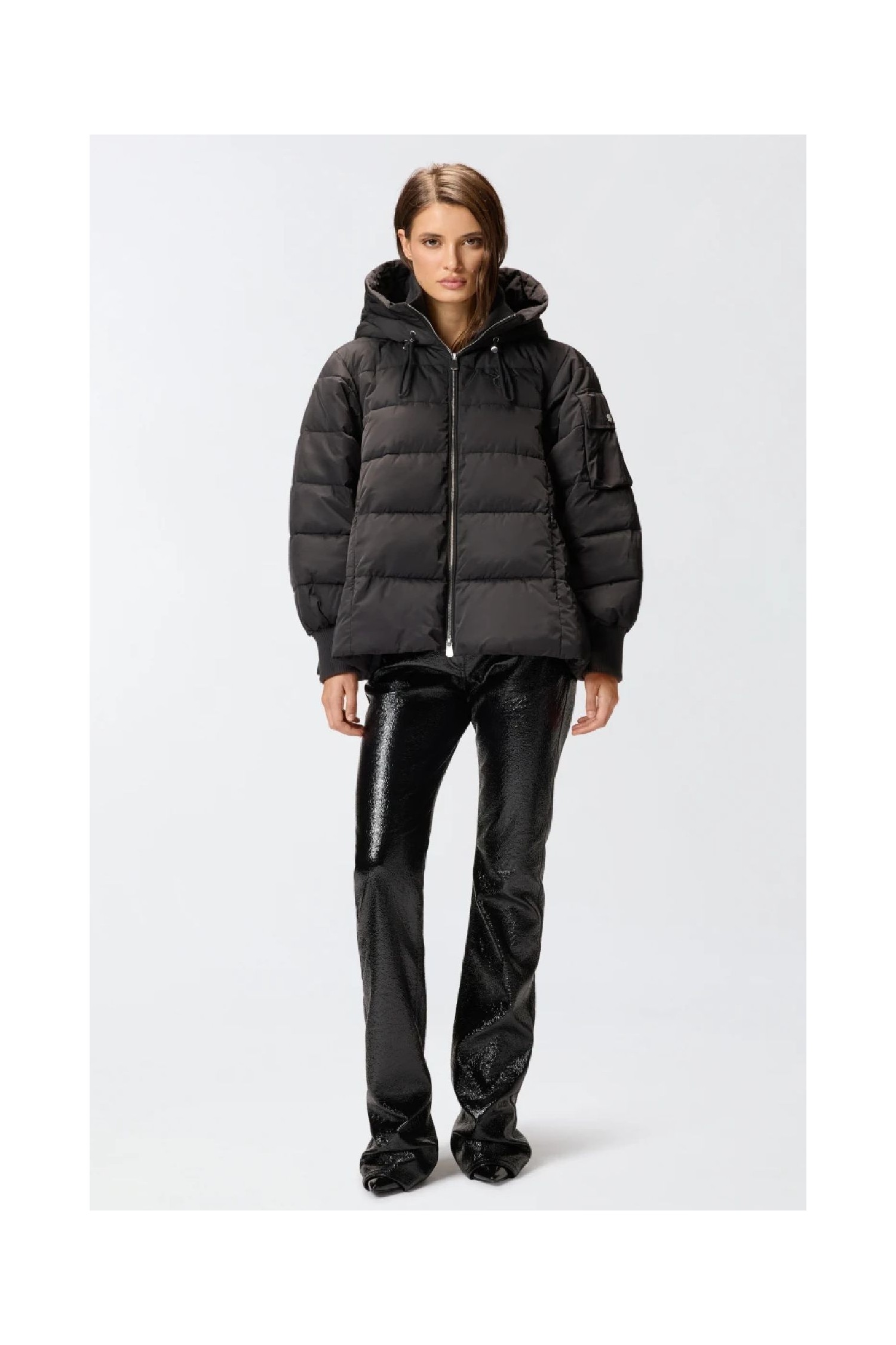 PIUMINO CON CAPPUCCIO IN TELA TECNICA PINKO