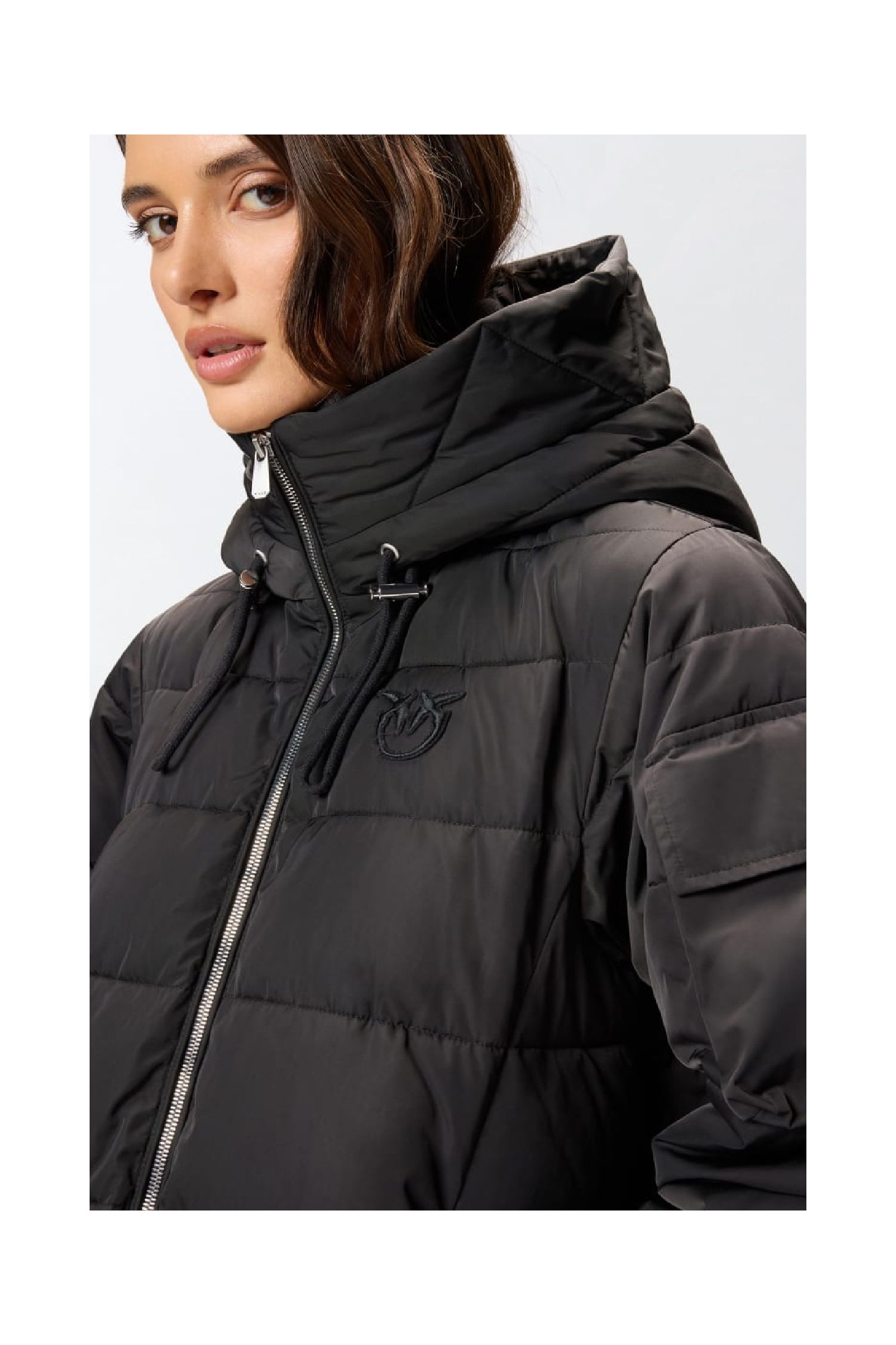 PIUMINO CON CAPPUCCIO IN TELA TECNICA PINKO