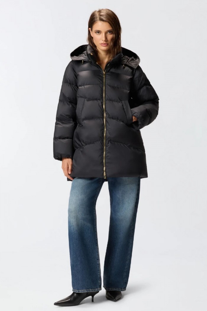 PIUMINO IMBOTTITO CON CAPPUCCIO PINKO