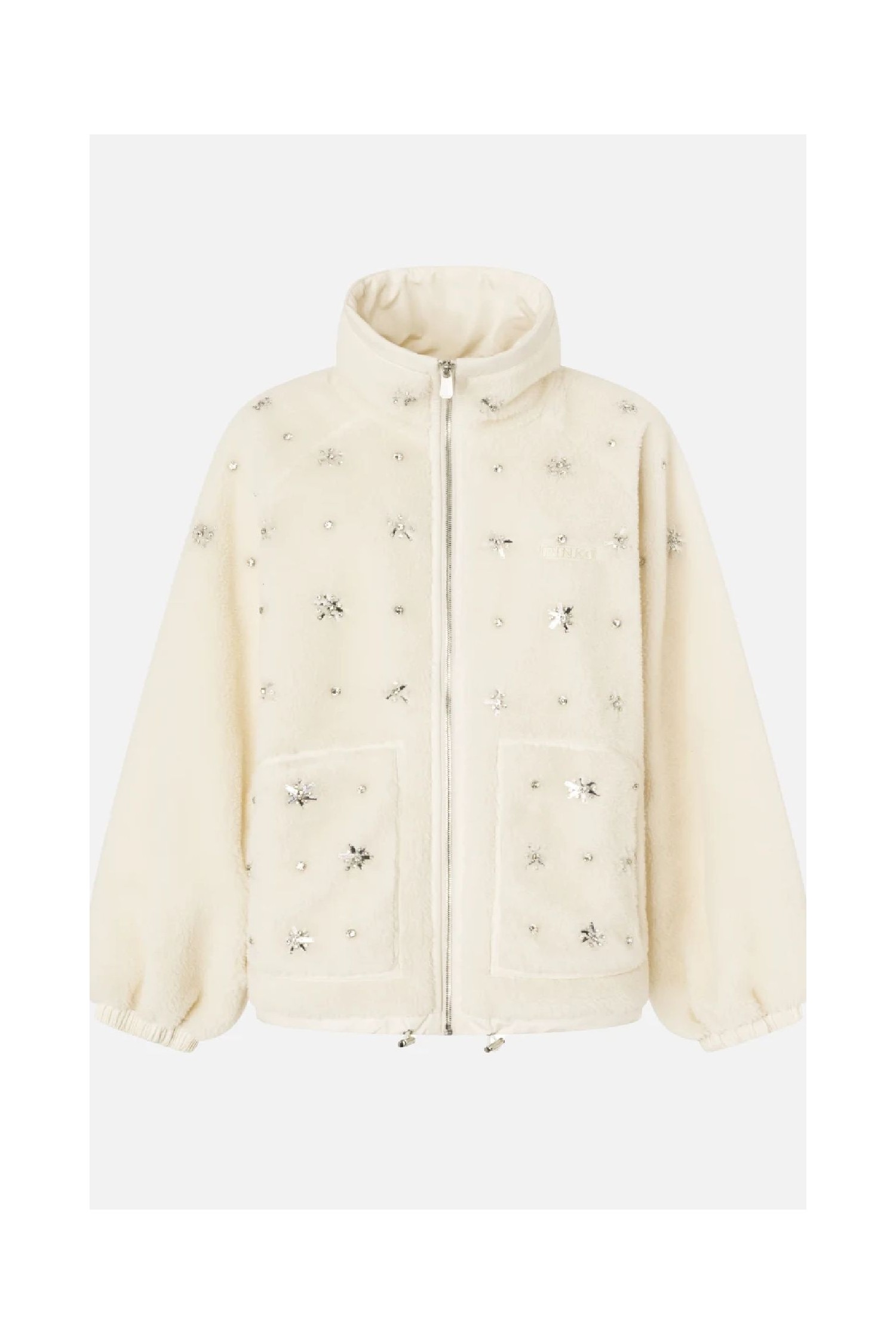 BOMBER IN PILE CON RICAMO GIOIELLO PINKO