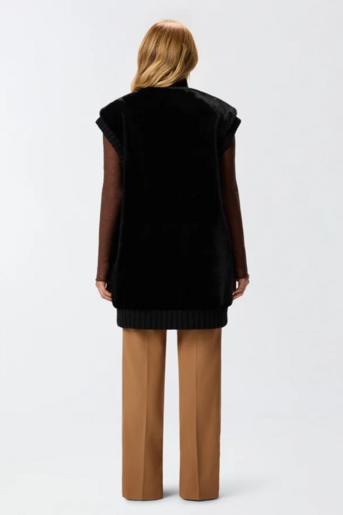 GILET LUNGO EFFETTO PELLICCIA PINKO