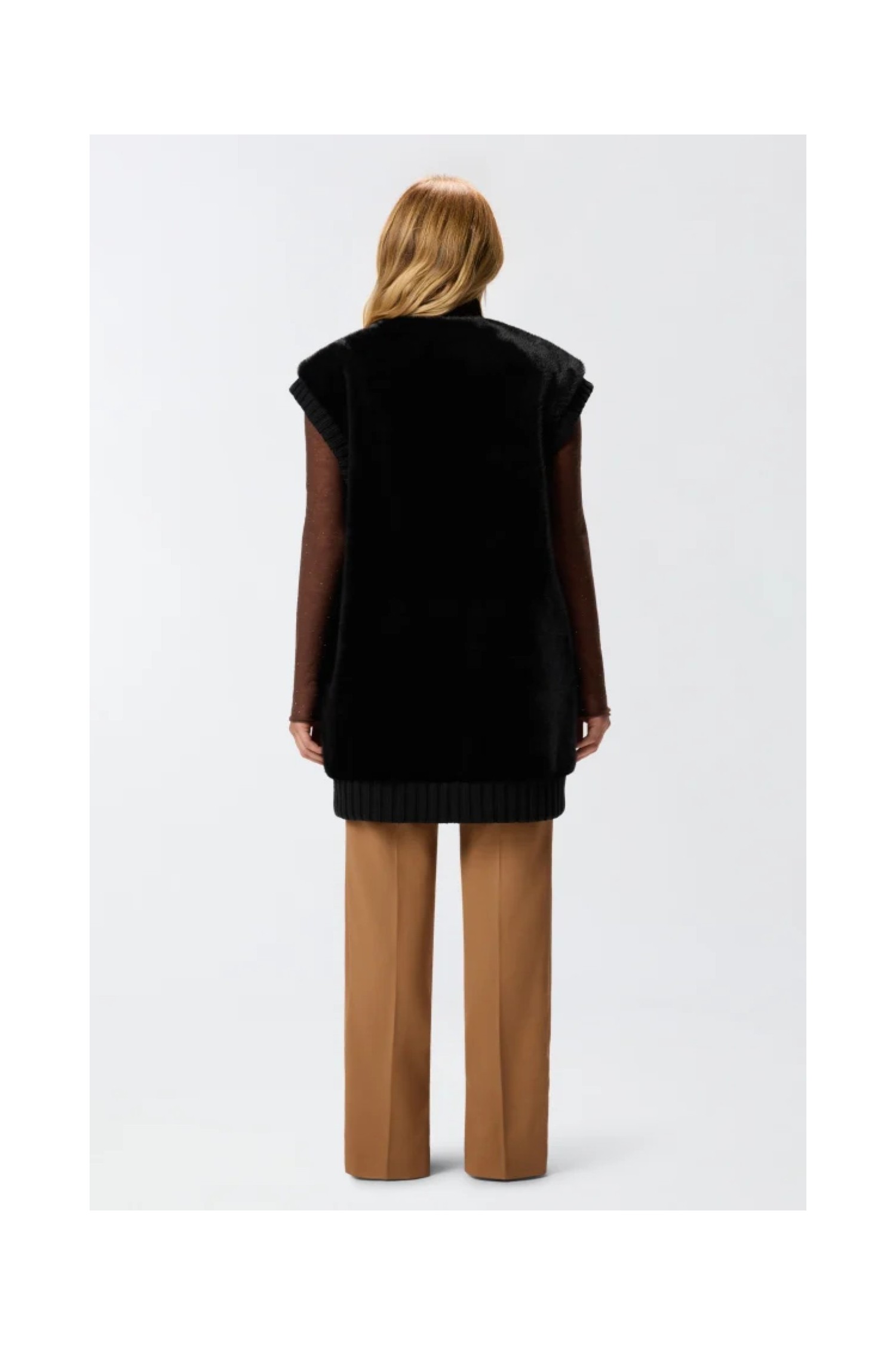 GILET LUNGO EFFETTO PELLICCIA PINKO