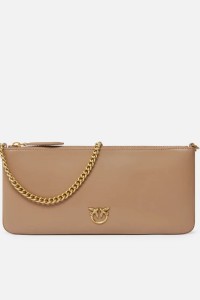 HORIZONTAL FLAT BAG IN PELLE PINKO