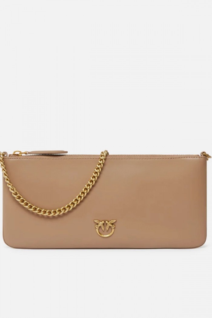 HORIZONTAL FLAT BAG IN PELLE PINKO